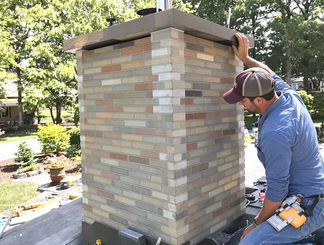 Santa Ana Chimney Sweep completing a modern chimney remodel in Santa Ana, CA