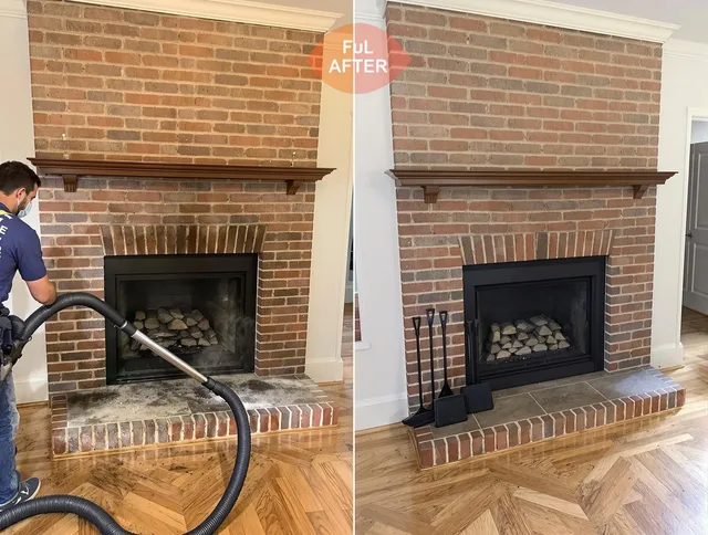 Santa Ana Chimney Sweep carefully sanitizing a fireplace in Santa Ana, CA