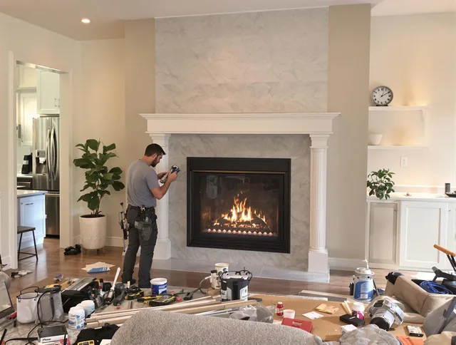 Newly installed fireplace by Santa Ana Chimney Sweep in Santa Ana, CA